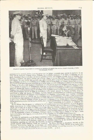 LAMINA V04059: Firma de la rendicion del general Umezu ante el general Mac Arthur en acorazdo Missouri