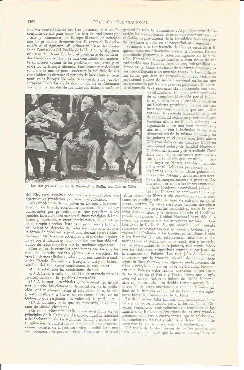 LAMINA V04076: Churchill, Roosevelt y Stalin reunidos en Yalta
