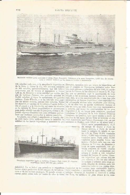 LAMINA V04071: Motonave Paolo Toscanelli y frigorifico ingles Uruguay Star