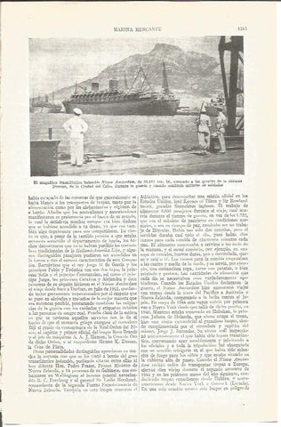 LAMINA V04063: Trasatlantico holandes Nieuw Amsterdam en Ciudad del Cabo 
