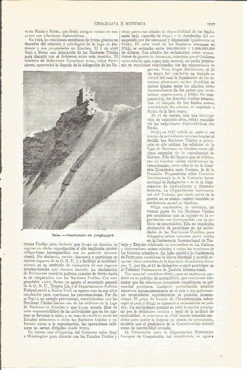 LAMINA V04033: Observatorio de Jungfraujoch en Suiza