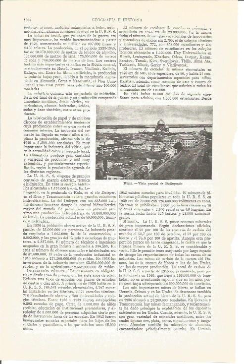 LAMINA V04025: Vista parcial de Stalingrado, Rusia