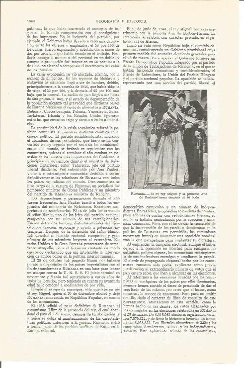 LAMINA V04024: Ex rey Miguel y princesa Ana de Borbon-Parma