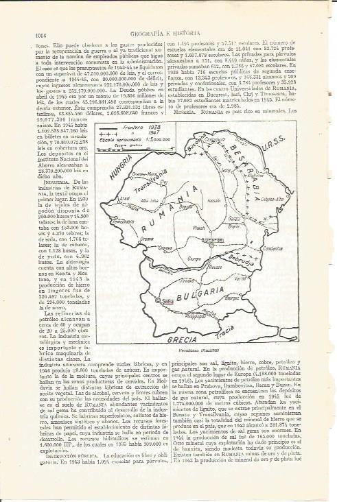 LAMINA V04022: Mapa fronteras de Rumania
