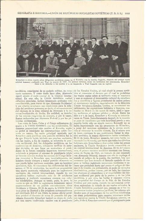 LAMINA V03131: Kruschev con la familia del astronauta Gagarin
