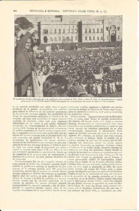 LAMINA V03118: El presidente Nasser en Port Said en 1961, Egipto