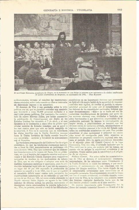LAMINA V03140: El arzobispo Makarios en Belgrado, Servia antes Yugoslavia