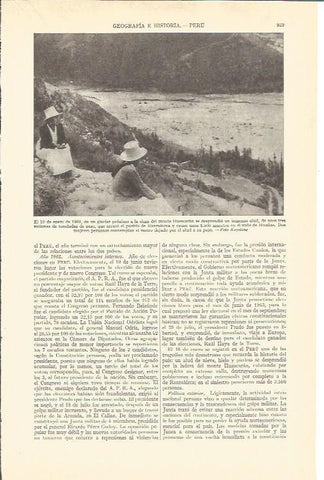 LAMINA V03114: Alud del monte Huescaran en enero 1962