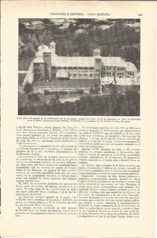 LAMINA V03078: Vista aerea palacio de la Gobernacion en Bermudas