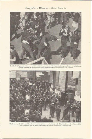 LAMINA V03075: Manifestacion nazi en Londres en 1962 e interior de la Bolsa de Londres