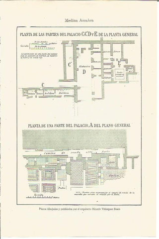 LAMINA V03213: Planos palacio Media Azzahra por R. Velazquez Bosco