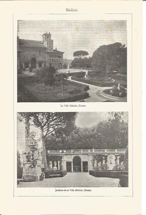 LAMINA V03203: Jardines de la Villa Medicis en Roma