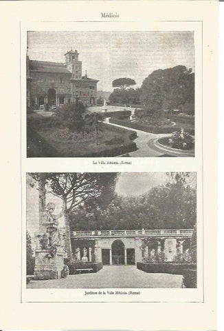 LAMINA V03203: Jardines de la Villa Medicis en Roma