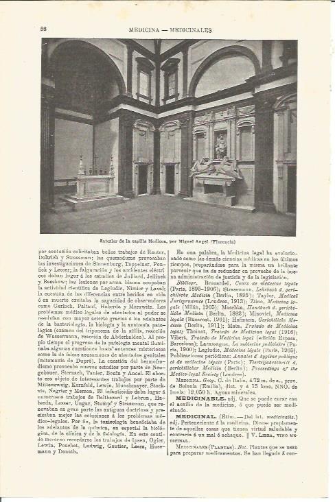 LAMINA V03202: Capilla Medicea por Miguel Angel en Florencia
