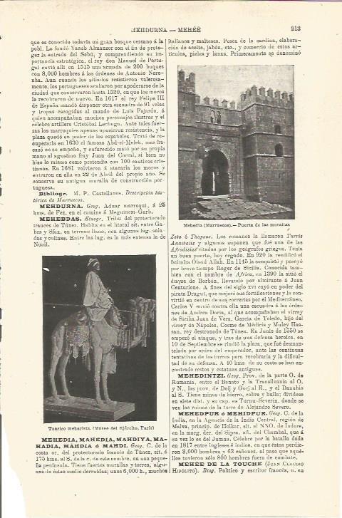 LAMINA V03235: Puerta de las murallas en Mehedia, Marruecos y tuarico meharista