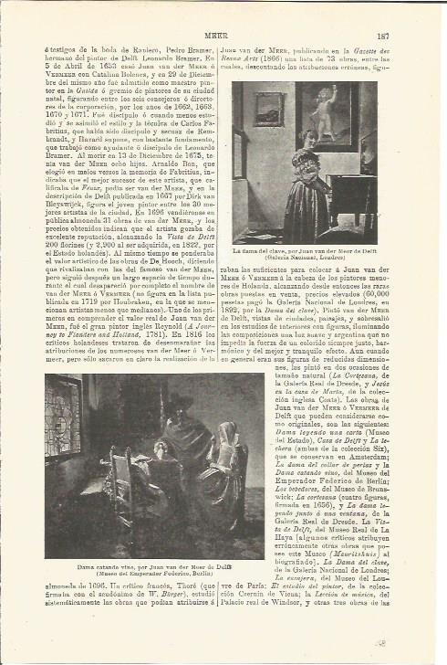 LAMINA V03231: La dama del clavo y dama catando vino por Juan van der Meer de Delfi