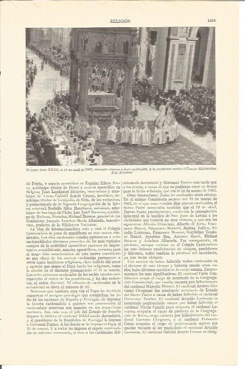 LAMINA V03171: Obispos nombrados por Juan XXIII en 1962