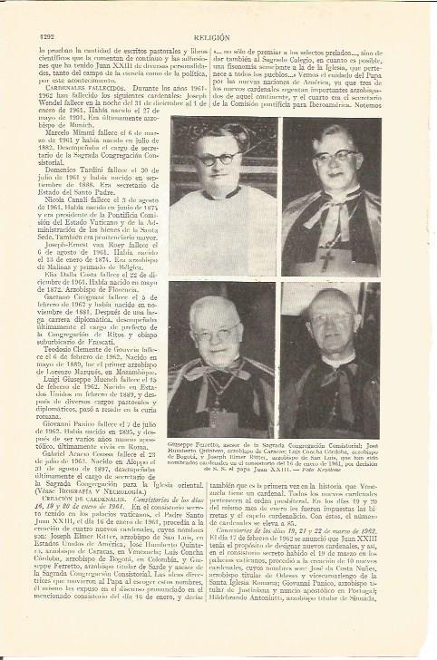 LAMINA V03170: Cardenales nombrados por Juan XXIII en 1961
