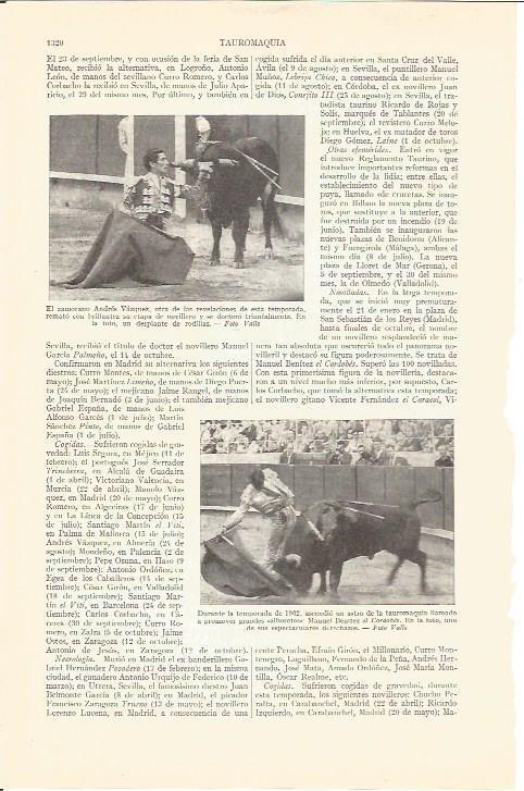 LAMINA V03178: Los toreros Andres Vazquez y Manuel Benitez el Cordobes