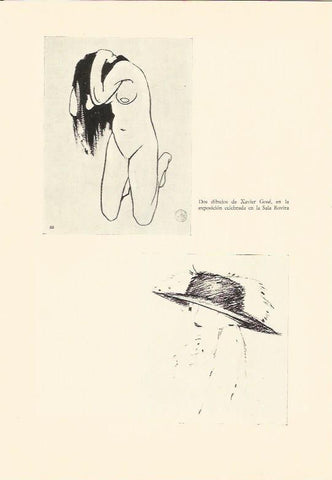 LAMINA V02958: Dos dibujos por S. Gose