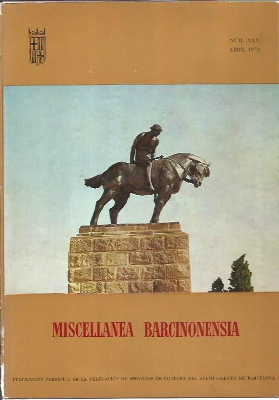 LAMINA V02950: Portada Miscellanea Barcinonensia. Numero XXV. Abril 1970