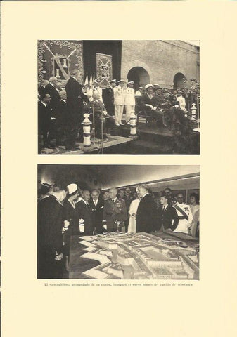 LAMINA V02949: El Generalisimo inagurando el Museo del castillo de Montjuich