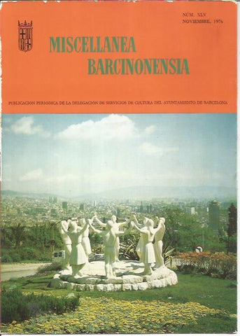 LAMINA V02967: Portada Miscellanea Barcinonensia. Numero XLV. Noviembre 1976