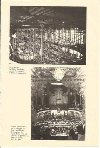 LAMINA V02974: Estreno de Ho sap tothom i es profecia por N. Bonet y obras de restauracion, Palau de la Musica