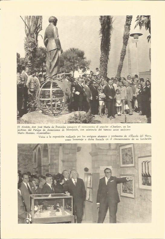 LAMINA V02924: J.M Porcioles en la inaguracion del monumento a Charlot