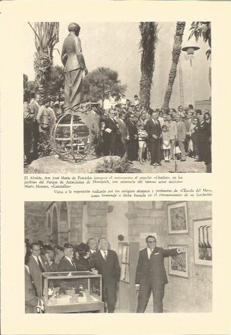 LAMINA V02924: J.M Porcioles en la inaguracion del monumento a Charlot