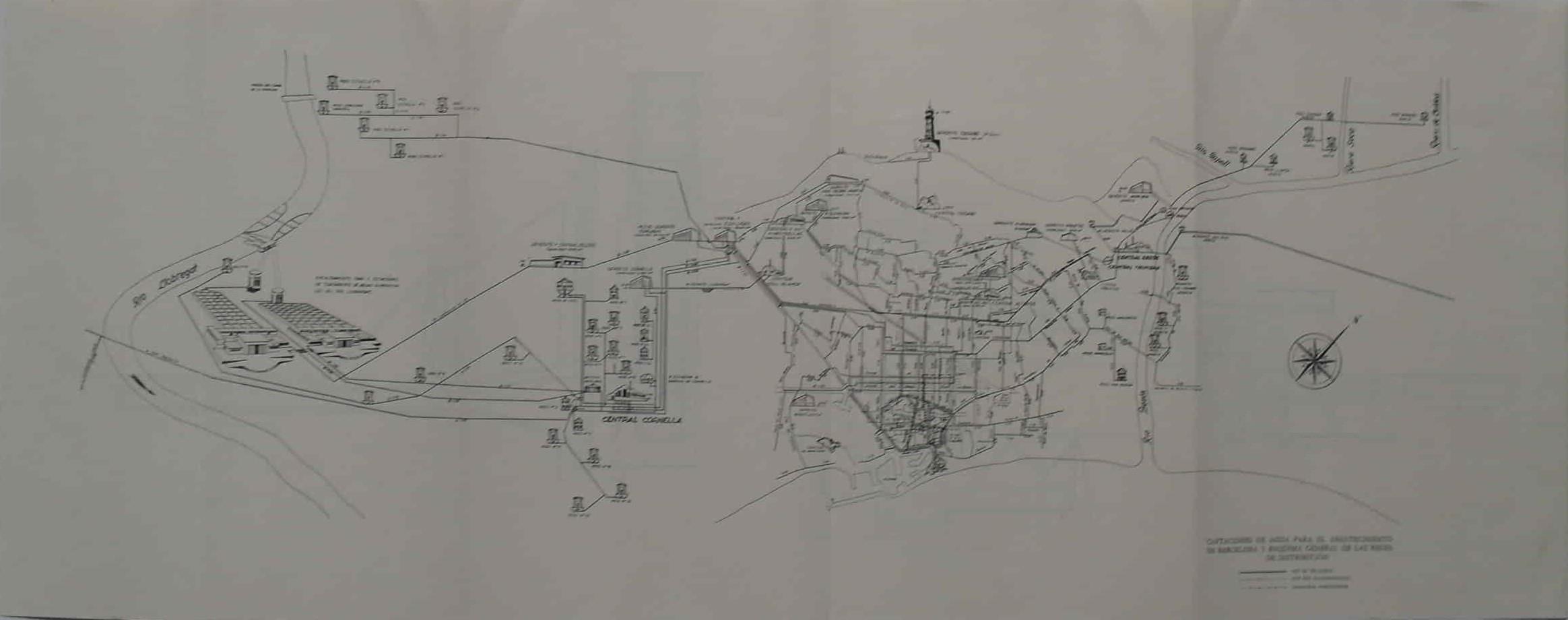 LAMINA V02937: Mapa y esquema captaciones de agua y redes de distribución