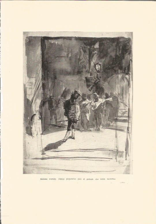 LAMINA V03062: La ronda nocturna por M. Fortuny