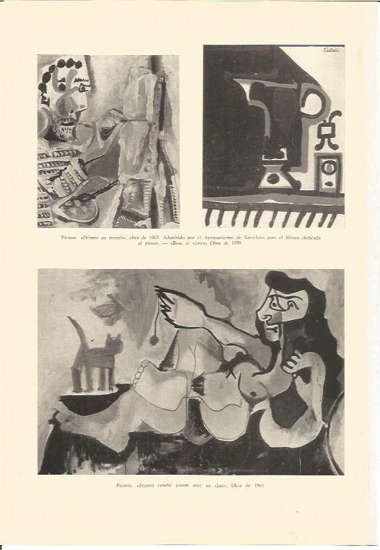 LAMINA V03061: Peintre au travall y Femme couche jouant avec un chat por Picasso