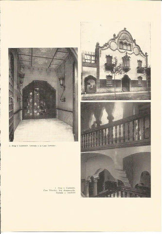 LAMINA V03057: Entrada Casa Terrades y fachada y vestibulo Casa Trinchet por J. Puig i Cadafalch