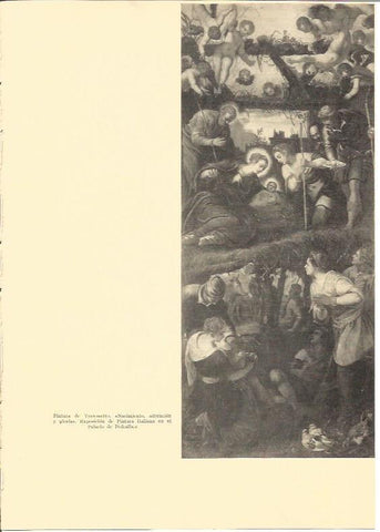 LAMINA V02999: Nacimiento, adoracion y gloria por Tintoretto