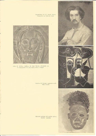 LAMINA V02998: Autorretrato por R. Marti Alsina y linoleo por Picasso