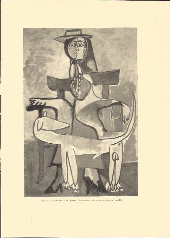 LAMINA V02997: Jaquelines y su perro por Picasso