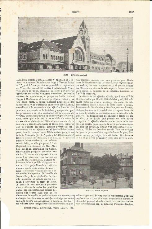 LAMINA V03457: Estacion central y casino militar en Metz