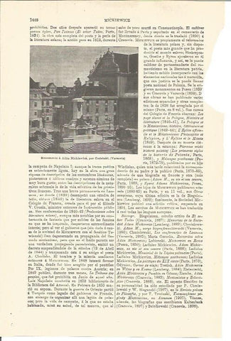 LAMINA V03470: Monumento a Adan Mickiewicz por Godebski