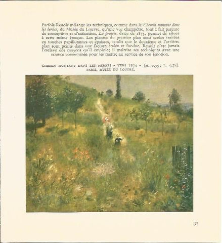 LAMINA V03485: Chemin montant dans les herbes por Renoir