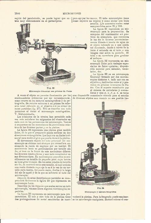 LAMINA V03476: Varios microscopios