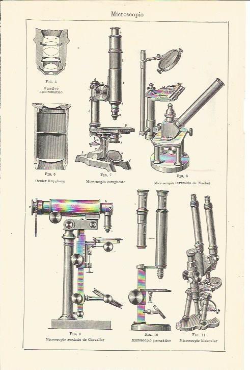 LAMINA V03473: Microscopios