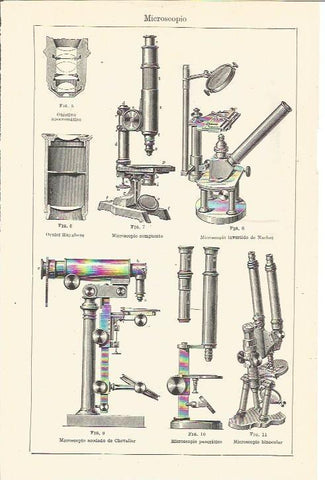 LAMINA V03473: Microscopios