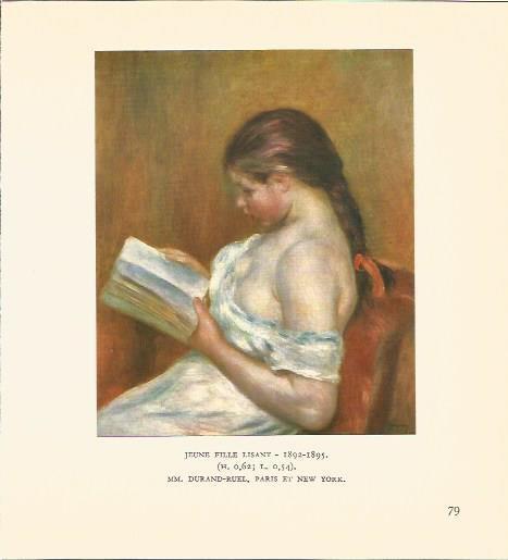 LAMINA V03505: Jeune fille Lisant por Renoir