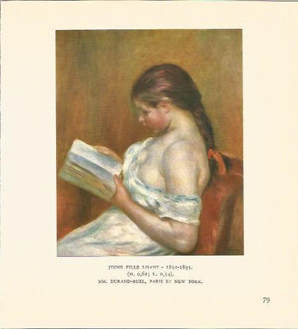LAMINA V03505: Jeune fille Lisant por Renoir