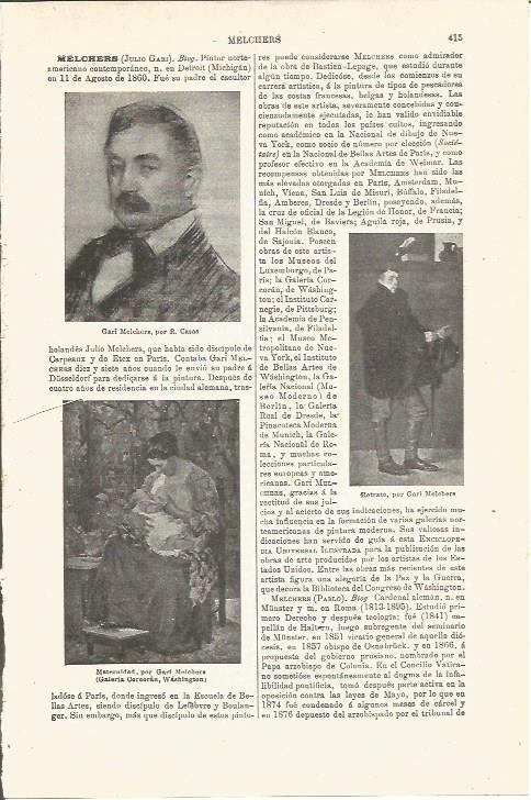 LAMINA V03295: Gari Melchers por R. Casas y Maternidad y retrato por Gari Melchers
