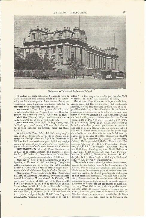 LAMINA V03292: Palacio del Parlamento Federal en Melbourne, Australia