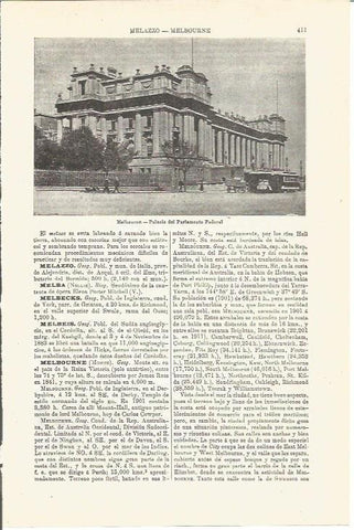 LAMINA V03292: Palacio del Parlamento Federal en Melbourne, Australia