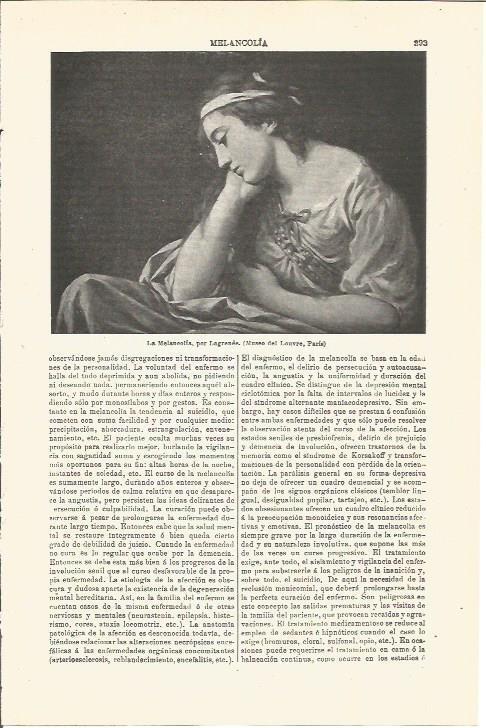 LAMINA V03287: La Melancolia por Lagrenee