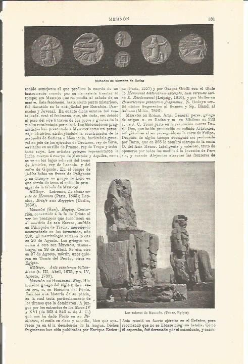 LAMINA V03317: Monedas de Memnon y los Colosos de Memnon